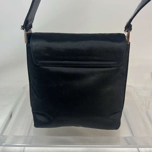 Vintage 1990’s Gucci Satin and Leather Shoulder Bag - Picture 6 of 16